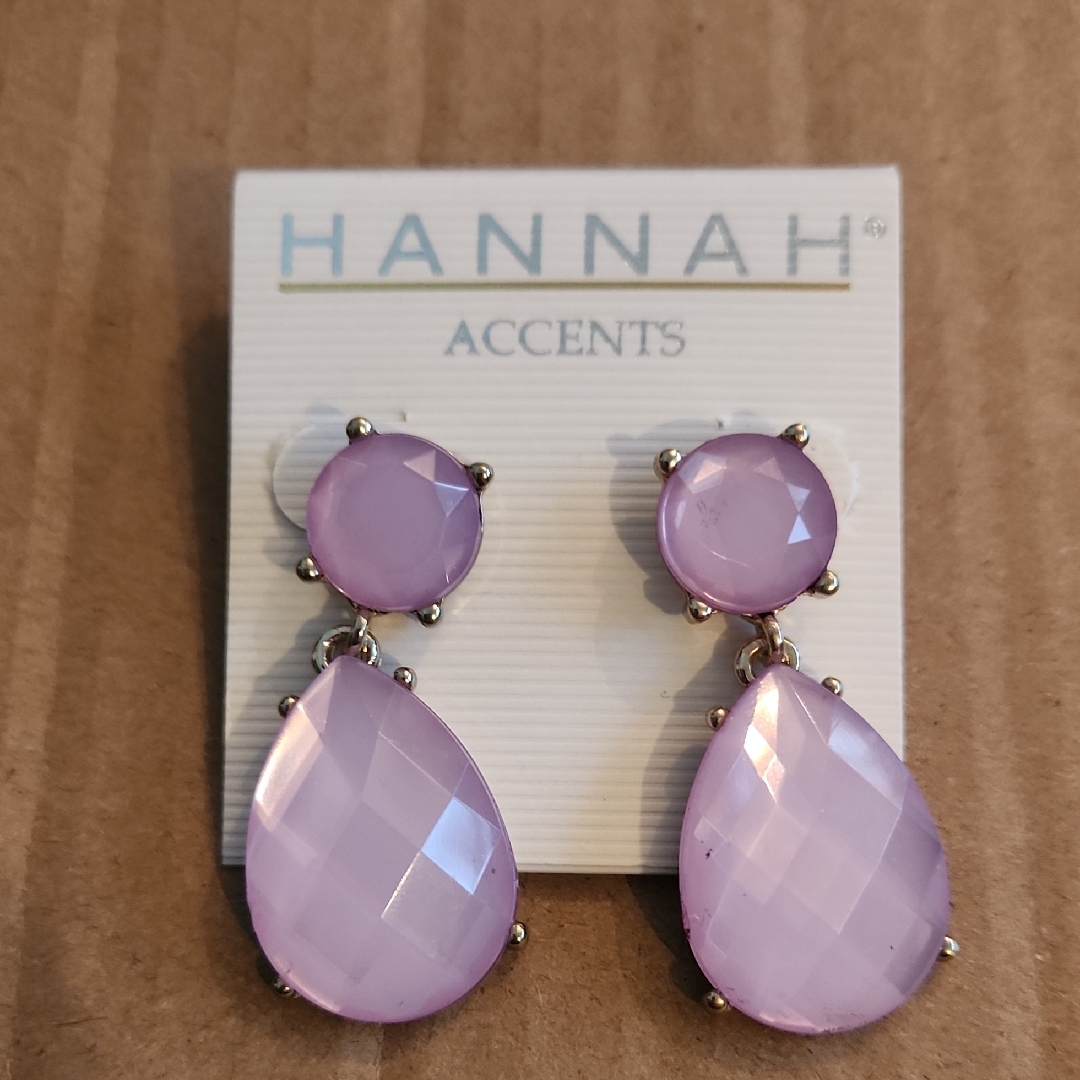 Hannah Accents Pink Drop Earrings
